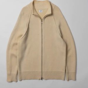 C.P. Company Zippered Cashmere Cardigan Jacket Men Cream L